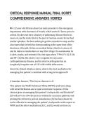 CRITICAL RESPONSE MANUAL FINAL SCRIPT COMPREHENSIVE ANSWERS VERIFIED