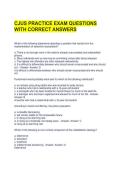 CJUS PRACTICE EXAM QUESTIONS WITH CORRECT ANSWERS 