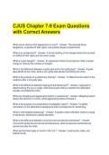 CJUS Chapter 7-9 Exam Questions with Correct Answers 