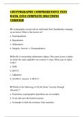 RYPTOGRAPHY COMPREHENSIVE TEST BANK 2026 COMPLETE SOLUTIONS VERIFIED