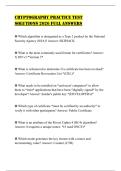 CRYPTOGRAPHY PRACTICE TEST SOLUTIONS 2026 FULL ANSWERS