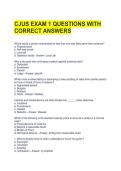 CJUS EXAM 1 QUESTIONS WITH CORRECT ANSWERS 
