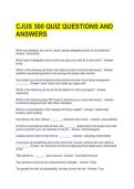 CJUS 300 QUIZ QUESTIONS AND ANSWERS 