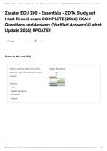 Zscaler EDU 200 - Essentials - ZDTA Study set Most Recent exam COMPLETE &lpar;2026&rpar; EXAM Questions and Answers &lpar;Verified Answers&rpar; &lpar;Latest Update 2026&rpar; UPDATE&excl;&excl;