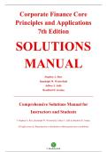Solutions Manual &mdash; Corporate Finance&colon; Core Principles and Applications&comma; 7th Edition &mdash; Stephen A&period; Ross&comma; Randolph W&period; Westerfield&comma; Jeffrey F&period; Jaffe & Bradford D&period; Jordan &mdash; ISBN 9781264413119 &mdash; Latest Update 2025&sol;2026 &mdash; &lpar;All Chapters Covered 1&ndash;21&rpar;