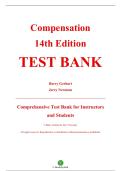 Test Bank &mdash; Compensation&comma; 14th Edition &mdash; Barry Gerhart & Jerry Newman &mdash; ISBN 9781264080908 &mdash; Latest Update 2025&sol;2026 &mdash; &lpar;All Chapters Covered 1‑18&rpar;