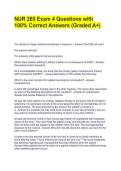 NUR 265 Exam 4 Questions with 100&percnt; Correct Answers &lpar;Graded A&plus;&rpar; 