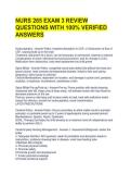 NURS 265 EXAM 3 REVIEW QUESTIONS WITH 100&percnt; VERIFIED ANSWERS 