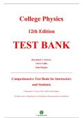 Test Bank &mdash; College Physics&comma; 12th Edition &mdash; Raymond A&period; Serway&comma; Chris Vuille & John Hughes &mdash; ISBN 9780357976425 &mdash; Latest Update 2025&sol;2026 &mdash; &lpar;All Topics Covered 1‑30&rpar;