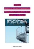TEST BANK  Introduction to Statistical Investigations&comma;  2 nd Edition Nathan Tintle&semi; Beth L&period; Chance  Chapters 1 - 11&comma; Complete