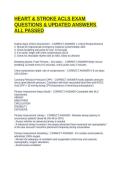 HEART & STROKE ACLS EXAM QUESTIONS & UPDATED ANSWERS ALL PASSED