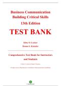Test Bank &mdash; Business Communication&colon; Building Critical Skills&comma; 13th Edition &mdash; Kitty O&period; Locker & Donna S&period; Kienzler &mdash; ISBN 9781264067510 &mdash; Latest Update 2025&sol;2026 &mdash; &lpar;All Chapters Covered 1&ndash;16&rpar;