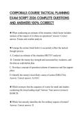 CORPORALS COURSE TACTICAL PLANNING EXAM SCRIPT 2026 COMPLETE QUESTIONS AND ANSWERS 100&percnt; CORRECT