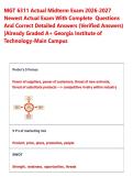 MGT 6311 Actual Midterm Exam 2026-2027  Newest Actual Exam With Complete  Questions  And Correct Detailed Answers &lpar;Verified Answers&rpar;  &vert;Already Graded A&plus; Georgia Institute of  Technology-Main Campus 