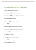 8th Grade Math Question and answers 