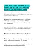 CORPORALS COURSE LEADERSHIP ACTUAL EXAM SCRIPT 2026 FULL QUESTIONS AND CORRECT ANSWERS ALREADY PASSED