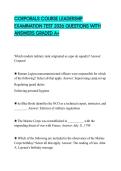 CORPORALS COURSE LEADERSHIP EXAMINATION TEST 2026 QUESTIONS WITH ANSWERS GRADED A&plus;