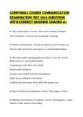 CORPORALS COURSE COMMUNICATION EXAMINATION TEST 2026 QUESTIONS WITH CORRECT ANSWERS GRADED A&plus;