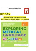 Test Bank for Exploring Medical Language&colon; A Student-Directed Approach 11th Edition by Danielle LaFleur Brooks & Dale M&period; Levinsky &vert; 2025&sol;2026 Updated Edition