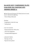 BALANCED BODY COMPREHENSIVE PILATES EXAM PAPER 2026 QUESTIONS WITH ANSWERS GRADED A&plus;