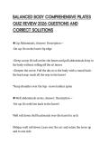 BALANCED BODY COMPREHENSIVE PILATES QUIZ REVIEW 2026 QUESTIONS AND CORRECT SOLUTIONS