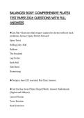 BALANCED BODY COMPREHENSIVE PILATES TEST PAPER 2026 QUESTIONS WITH FULL ANSWERS