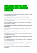 WGU D398 SECTION 2 TEST QUESTIONS WITH CORRECT ANSWERS 