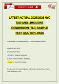 LATEST ACTUAL 2026 NYC TAXI AND LIMOUSINE COMMISSION &lpar;TLC&rpar; SAMPLE TEST Q&A 100&percnt; PASS