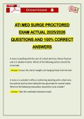 ATI MED SURGE PROCTORED EXAM ACTUAL 2026 QUESTIONS AND 100&percnt; CORRECT ANSWERS