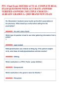 PTU&colon; Final Exam 2025&sol;2026 ACTUAL COMPLETE REAL  EXAM QUESTIONS WITH ACCURATE ANSWERS  VERIFIED ANSWERS &vert; MULTIPLE CHOICES &sol;  ALREADY GRADED A&plus; &vert;2025 BRAND NEW EXAM