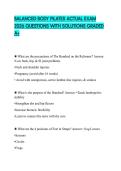BALANCED BODY PILATES ACTUAL EXAM 2026 QUESTIONS WITH SOLUTIONS GRADED A&plus;