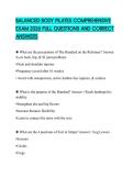 BALANCED BODY PILATES COMPREHENSIVE EXAM 2026 FULL QUESTIONS AND CORRECT ANSWERS