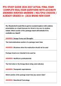 PTU STUDY GUIDE 2026-2027 ACTUAL FINAL EXAM  COMPLETE REAL EXAM QUESTIONS WITH ACCURATE  ANSWERS VERIFIED ANSWERS &vert; MULTIPLE CHOICES &sol;  ALREADY GRADED A&plus; &vert;2026 BRAND NEW EXAM 