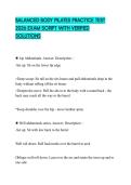 BALANCED BODY PILATES PRACTICE TEST 2026 EXAM SCRIPT WITH VERIFIED SOLUTIONS