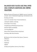 BALANCED BODY PILATES QUIZ FINAL PAPER 2026 COMPLETE QUESTIONS AND VERIFIED SOLUTIONS