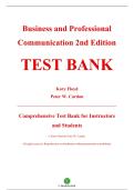 Test Bank &mdash; Business and Professional Communication&comma; 2nd Edition &mdash; Kory Floyd & Peter W&period; Cardon &mdash; ISBN 9781260262551 &mdash; Latest Update 2025&sol;2026 &mdash; &lpar;All Chapters Covered 1&ndash;14&rpar;