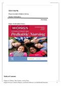 TEST BANK&lowbar;&lowbar;Wong's Essentials of Pediatric Nursing 12th Edition by Marilyn J&period; Hockenberry &comma; ISBN&colon; 9780443123528 &vert;All Chapters Verified&vert; Guide A&plus;