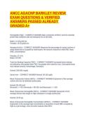 ANCC AGACNP BARKLEY REVIEW EXAM QUESTIONS & VERIFIED ANSWERS PASSED ALREADY GRADED A&plus;