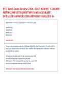 PTU Final Exam Review 2026 -2027 NEWEST VERSION  WITH COMPLETE QUESTIONS AND ACCURATE  DETAILED ANSWERS BRAND NEW&excl;&excl;&excl; GRADED A&plus; 