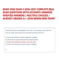 NURS 2500 EXAM 3 2026-2027 COMPLETE REAL  EXAM QUESTIONS WITH ACCURATE ANSWERS  VERIFIED ANSWERS &vert; MULTIPLE CHOICES &sol;  ALREADY GRADED A&plus; &vert;2026 BRAND NEW EXAM&excl;&excl;