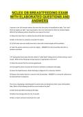 NCLEX OB Breastfeeding Exam &ndash; Nursing Licensure Preparation &ndash; Elaborated Practice Questions and Answers