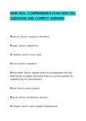 BANK DEAL COMPREHENSIVE EXAM 2026 FULL QUESTIONS AND CORRECT ANSWERS