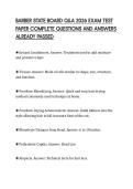 BARBER STATE BOARD Q&A 2026 EXAM TEST PAPER COMPLETE QUESTIONS AND ANSWERS ALREADY PASSED