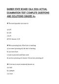 BARBER STATE BOARD Q&A 2026 ACTUAL EXAMINATION TEST COMPLETE QUESTIONS AND SOLUTIONS GRADED A&plus;