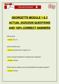 GEORGETTE MODULE 1 & 2 ACTUAL 2026 QUESTIONS AND 100&percnt; CORRECT ANSWERS