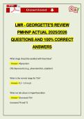 LMR - GEORGETTE'S REVIEW PMHNP ACTUAL 2026 QUESTIONS AND 100&percnt; CORRECT ANSWERS
