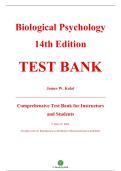 Test Bank &mdash; Biological Psychology&comma; 14th Edition &mdash; James W&period; Kalat &mdash; ISBN 9780357798126 &mdash; Latest Update 2025&sol;2026 &mdash; &lpar;All Chapters Covered 1&ndash;14&rpar;