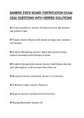 BARBERS STATE BOARD CERTIFICATION EXAM 2026 QUESTIONS WITH VERIFIED SOLUTIONS