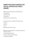BARBERS STATE BOARD EXAMINATION TEST 2026 FULL QUESTIONS AND CORRECT ANSWERS