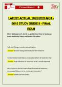 LATEST ACTUAL 2026 MGT - 6615 STUDY GUIDE II - FINAL EXAM